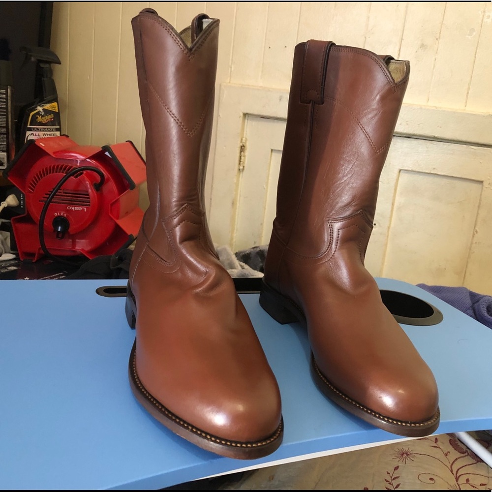 Justin 3404 Men's Brown Leather Western Boots Sz 8